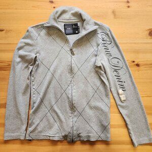 GSTAR RAW gray long sleeve zip up shirt, mens